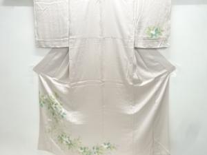 草花模様刺繍単衣訪問着